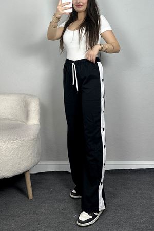 Özel Tasarım Nakışlı 2 İplik Eşofman Altı Siyah - 70162.1857.