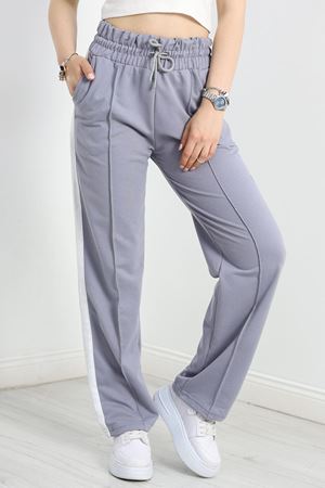 Openet Kalın Kemer Şeritli Çımalı Eşofman Altı Gri - 22014.200.