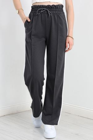 Openet Kalın Kemer Şeritli Çımalı Eşofman Altı Füme - 22014.200.