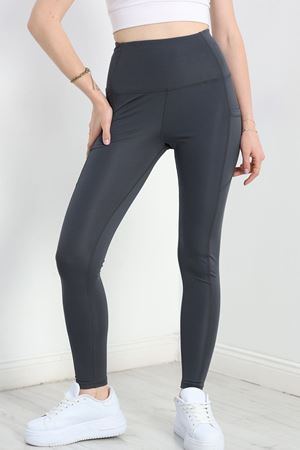 Look Dikişli Cep Detaylı Dalgıç Tayt Antrasit - 50630.1881.