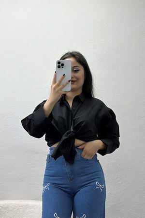 Balon Kol Gömlek Siyah - 30839.1949.