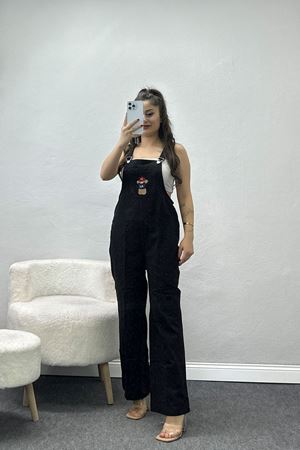 Nakışlı Gabardin Salopet Siyah - 3245.179.