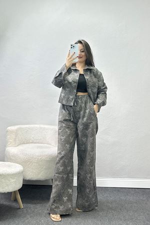 Simli Desenli Takım Kahve - 13201.179.