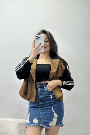 Kol Şeritli Ceket Kahve - 8725.179.