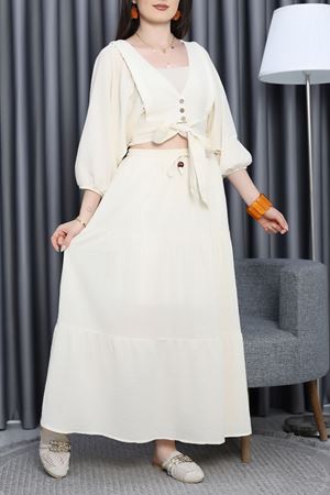 Bağlama Detaylı İkili Takım Naturel - 41570.308.