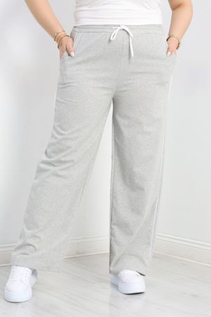 Biyeli Büyük Beden 2 İplik Eşofman Altı Gri - 50658.1005.