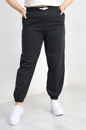 Biyeli Büyük Beden 2 İplik Eşofman Altı Füme - 50657.1005.