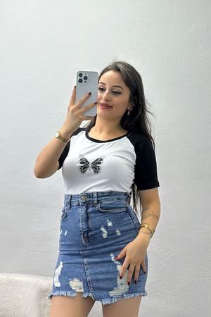 Reglan Kol Likralı Kompak Penye Siyah - 90998.1878.
