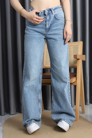 Wide Leg Kot Pantolon Mavi - 30997.1590.