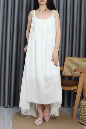 İp Askılı Salaş Elbise Ekru - 70473.1353.