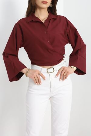 Bağlamalı Gömlek Bordo - 30925.1949.
