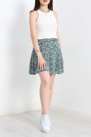 Kuşaklı Şort Etek Mintsiyah - 3106.1247.