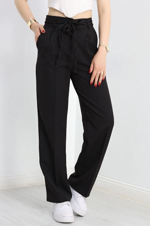 İp Bağlamalı Palazzo Pantolon Siyah - 90021.1397.