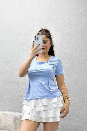 Dalgıç Kumaş Belden Oturtmalı Bluz Bebemavi - 70418.1964.