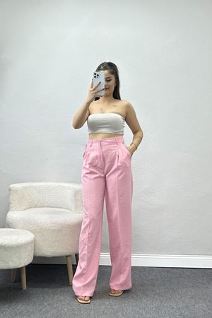 Double Kumaş Palazzo Pantolon Pembe - 30937.683.