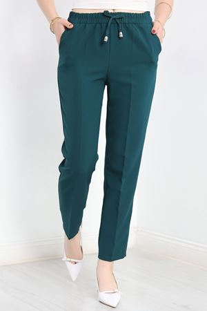 Dabıl Bağcıklı Pantolon Zümrüt - 20138.1884.