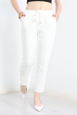Dabıl Bağcıklı Pantolon Ekru - 20138.1884.