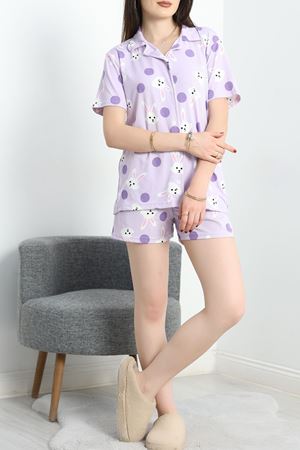 Milan Kumaş Şortlu Düğmeli Pijama Takımı Mortavşan - 277.1287.