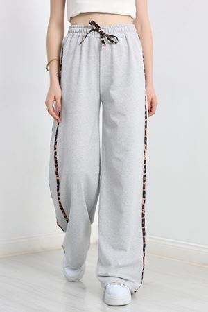 2 İplik Şeritli Eşofman Altı Gri - 40021.1857.