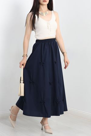 Fiyonk Detaylı Maxi Etek Lacivert - 50678.1392.