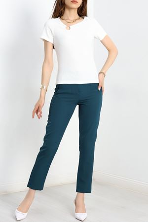 Halka Detaylı Bluz Beyaz - 70614.1019.