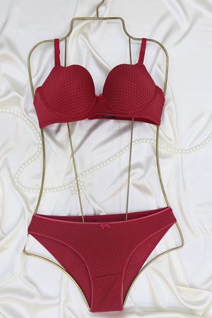 Sütyen Takım Ortası Şeffaf Petek Boş Vişne - 2551-B.1783.