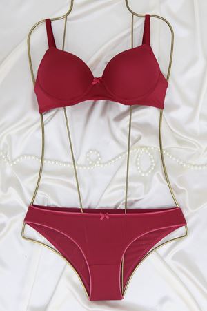 Sütyen Takım Delikli Boş Vişne - 2540-B.1783.