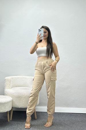 Zincir Detaylı Eşofman Altı Açıkbej - 42038.102.