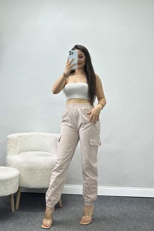 Zincir Detaylı Eşofman Altı Vizon - 42038.102.