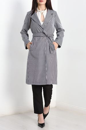 Kuşaklı Bondit Trençkot Siyahçizgili - 7574.179.
