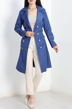 Astarlı Kuşaklı Trençkot İndigo - 7416.179.