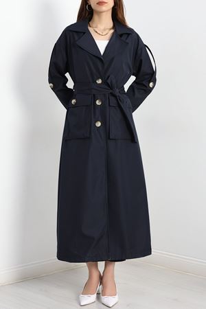 Astarlı Cep Detay Trençkot Lacivert - 7545.179.