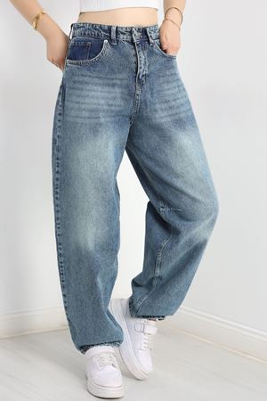 Tokalı Baggy Kot Pantolon Mavitint - 31159.2059.