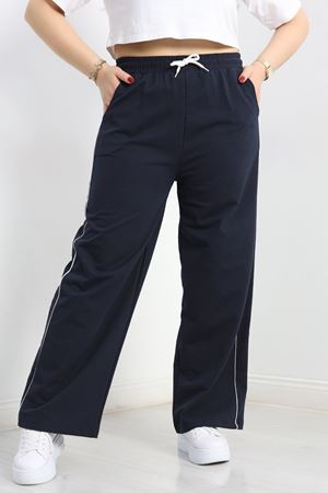 Çift Biyeli Büyük Beden Eşofman Altı Lacivert - 50772.1005.