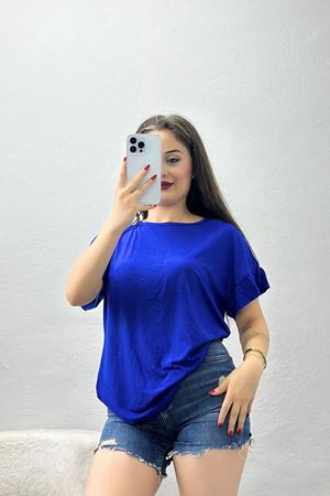 Kolları Fırfırlı Bluz Saks - 20772.599.