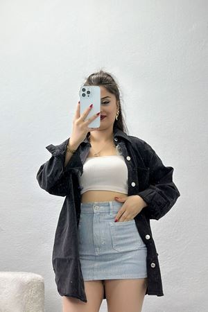 Çift Cepli Kot Ceket Siyah - 31165.1831.