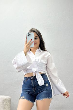 Bağlamalı Gömlek Beyaz1 - 30925.1949.