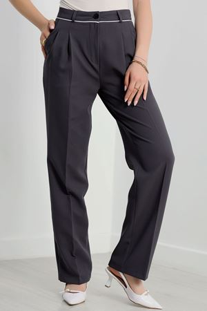 Şeritli Rahat Kalıp Pantolon Füme - 9112.1920.