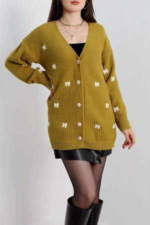 Nakışlı Hırka Yağyeşililatte - 490.1577.