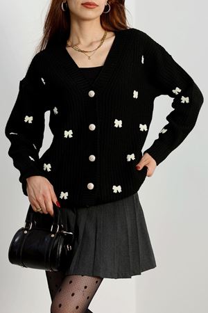 Nakışlı Hırka Siyahlatte - 490.1577.