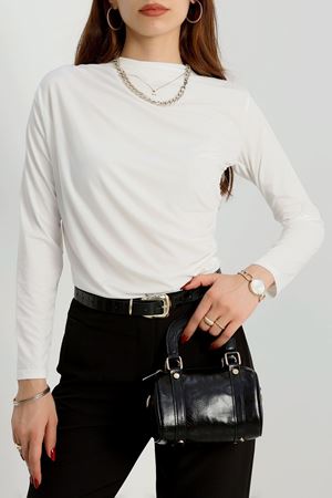 Drape Detay Sandy Bluz Beyaz - 70698.1949.