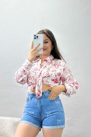 Desenli Gömlek Beyazpudra - 41137.147.