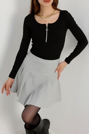 Fermuar Detaylı Kaşkorse Body Siyah - 70673.599.