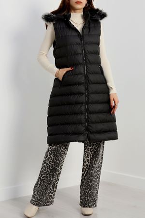 Uzun Şişme Yelek Siyah - 31197.1988.