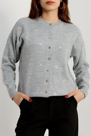 Fiyonk Detaylı Hırka Grilatte - 3221.1577.