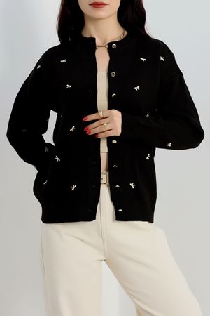 Fiyonk Detaylı Hırka Siyahlatte - 3221.1577.