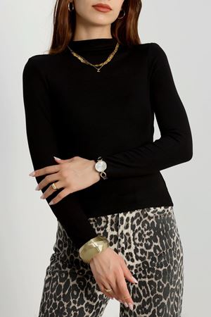 Dik Yaka Ribana Likralı Body Siyah - 21950.200.