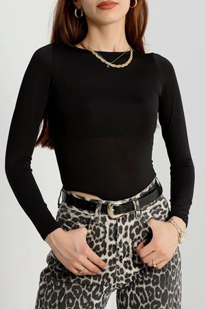 Bisiklet Yaka Mikro Çıtçıtlı Body Siyah - 21941.200.