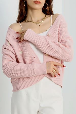 Nakışlı Crop Hırka Pembelatte - 443.1577.