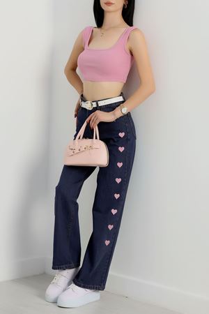 Nakışlı Palazzo Kot Pantolon Lacivert - 31324.2001.